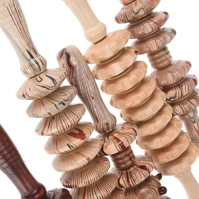 

Колесо для древесной терапии, роликовый массажный инструмент, 1 шт., талия, шея, плечи, бедра, икры, руки, массажер для тела, ролик