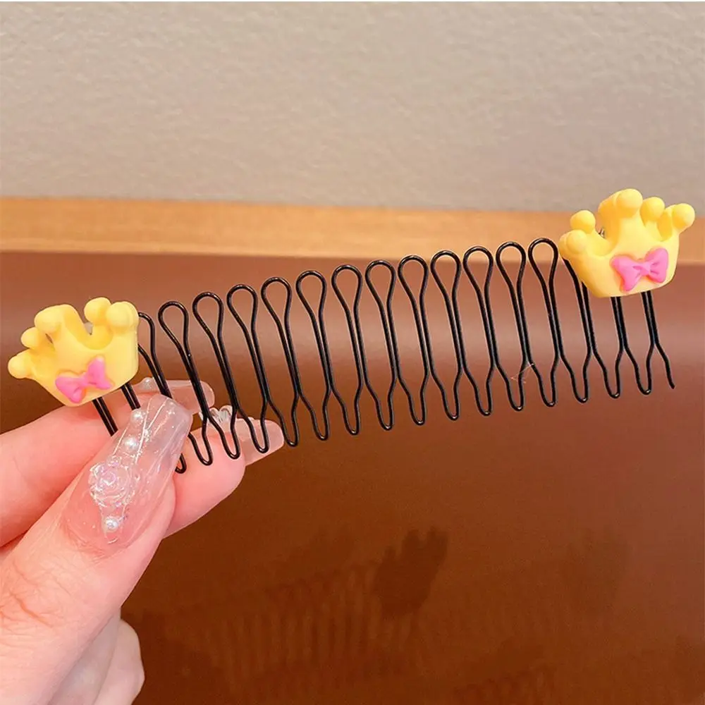 Cute Spring U Shape Hair Styling Comb Teeth Hair Wear Invisible Extra Hair Holder Crown Flower Girls