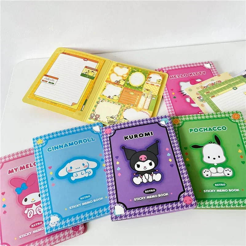 Kawaii Cute Sanrioed Convenience Book Mymelody Kuromi Hello kitty Note Book Cute Paste Notepad Stationery Student Stationery