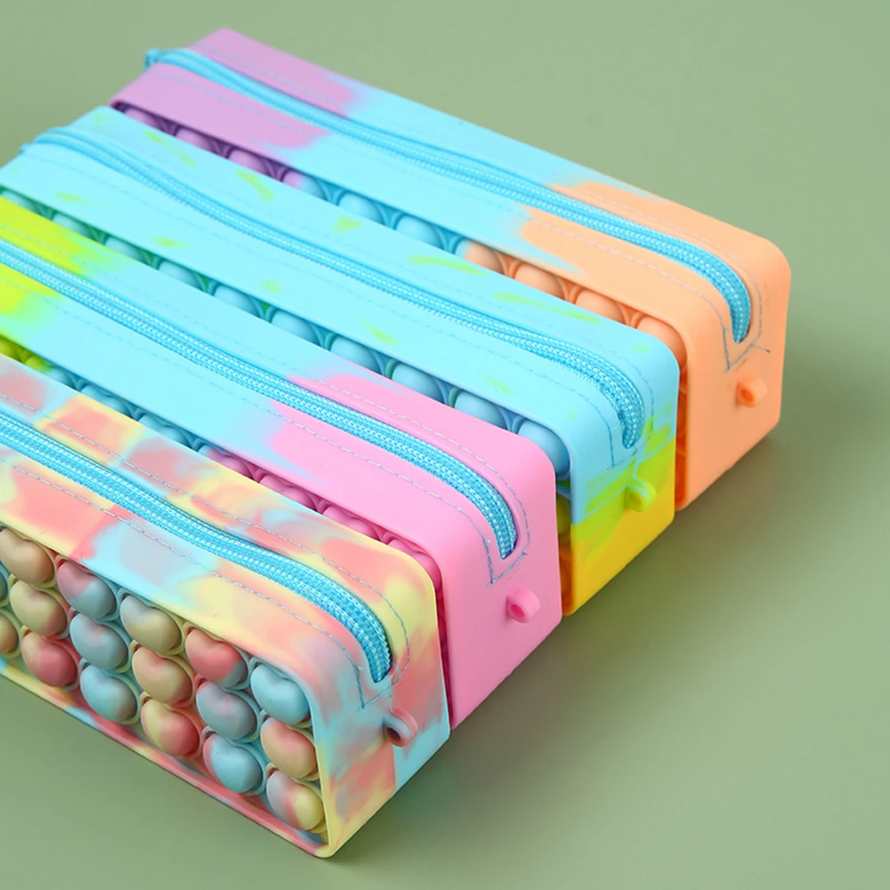 1 Pcs Student multi-functional silicone pencil case stationery box children\'s large capacity storage bag pencil case School