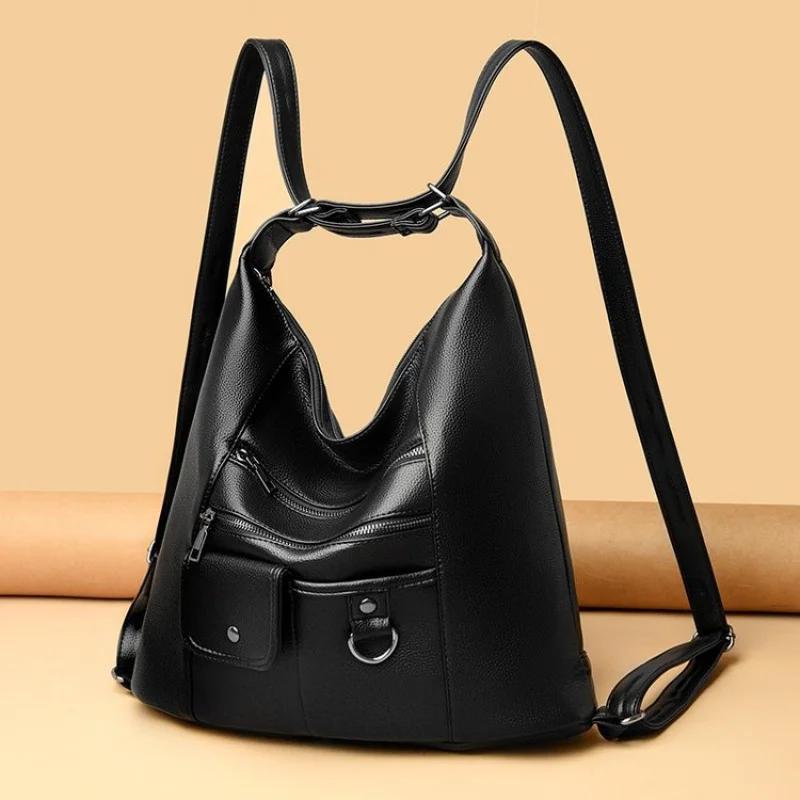 

Elegant Leather Classic Shopper Handbag For Women Business Leisure Large Capacity Minimalist Solid Color