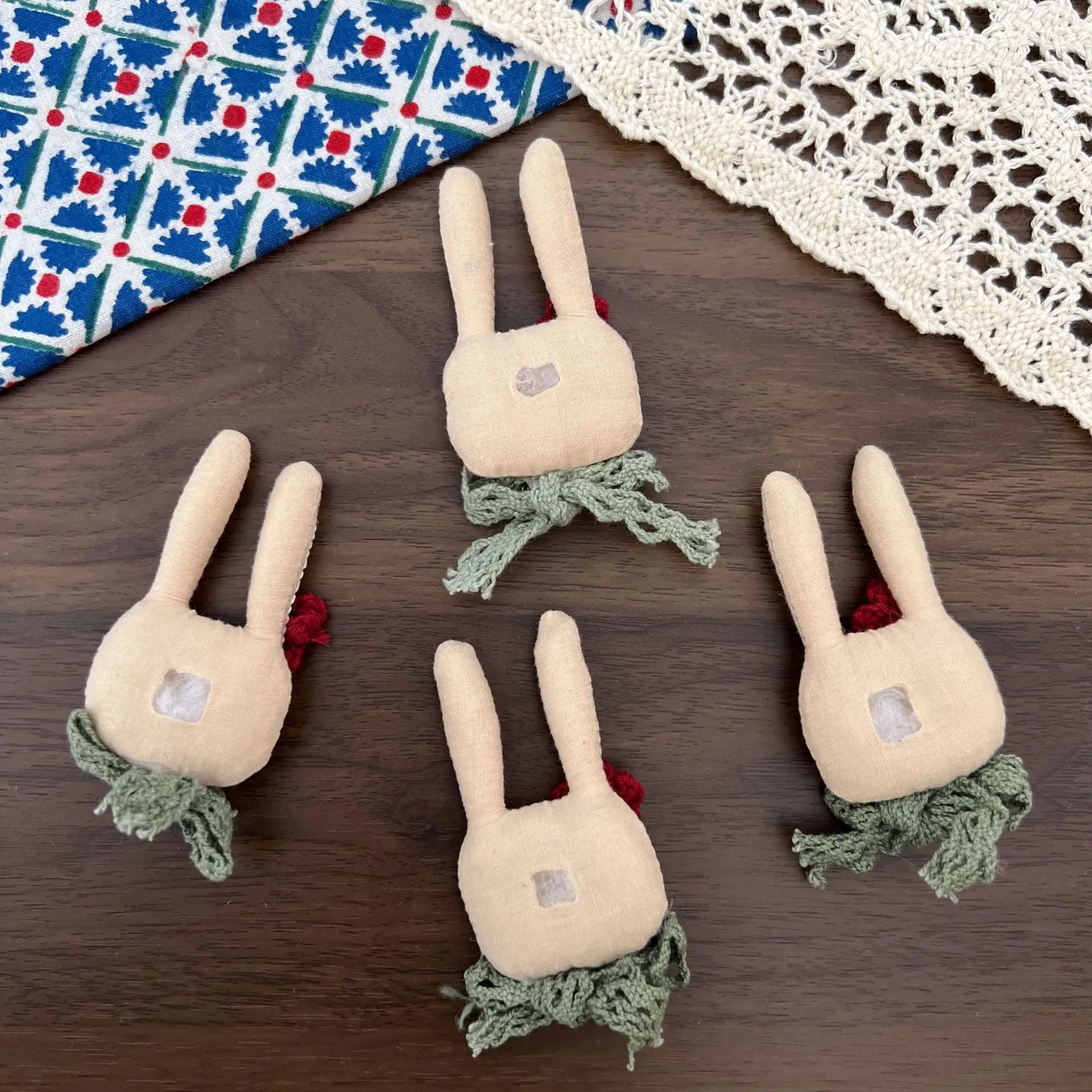 Brooch Pin DIY Accessory Cute Rabbit Cotton Filled Fabric Hair Clip Bag Keychain Charm Decoration Mini Lightweight Multicolor