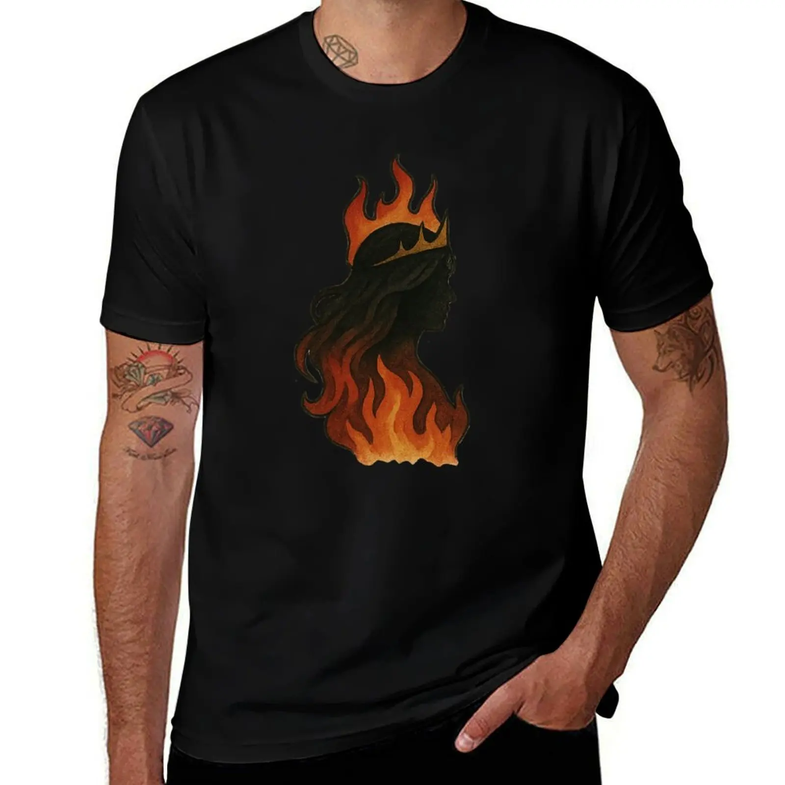 

Fire Heart - Throne of Glass - Aelin Sticker T-Shirt vintage Blouse shirts graphic mens plain t shirts