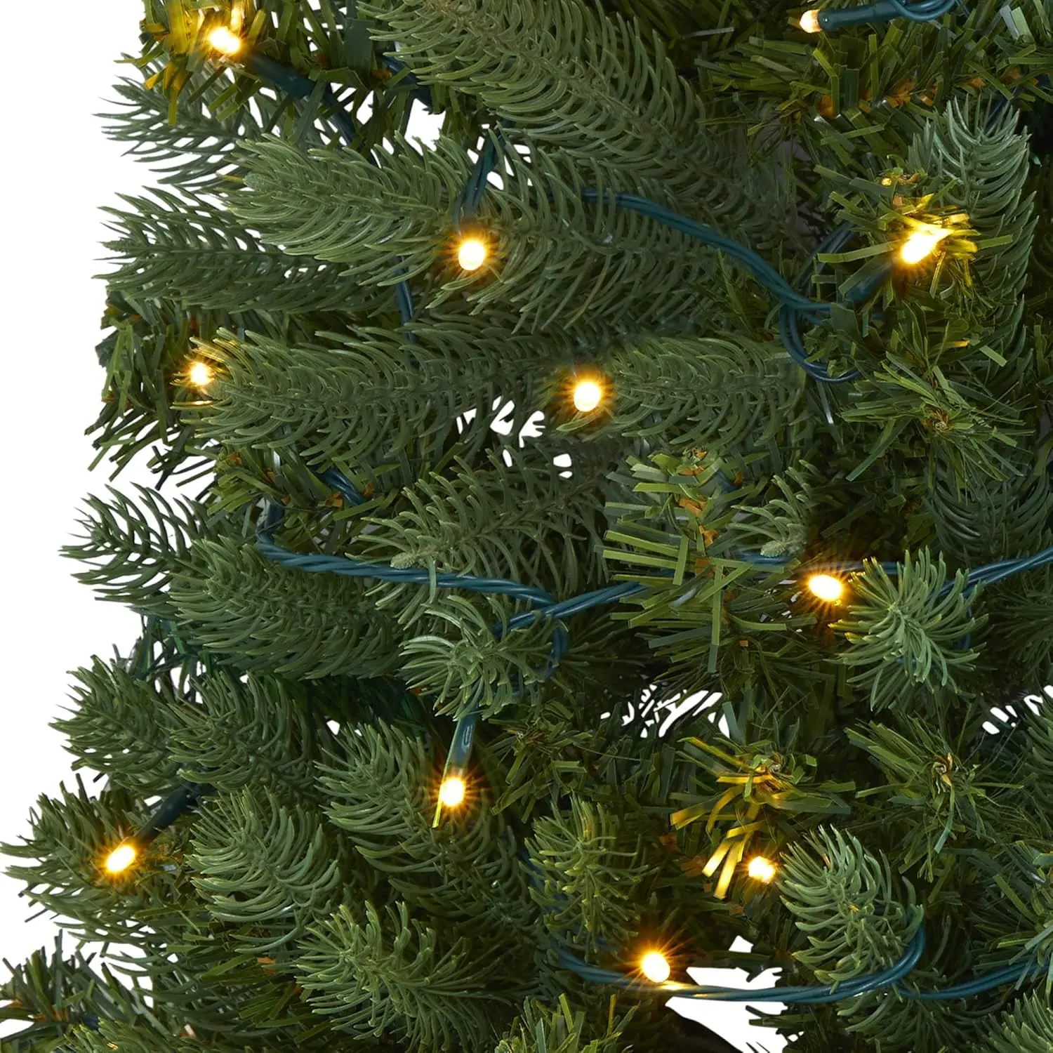 4ft. Flat Back Wall Hanging Artificial Christmas Tree with 50 Clear LED Lights