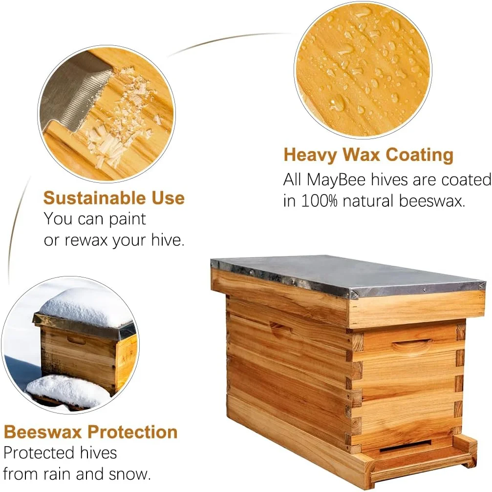 

Yu Wang Beehive, Yi Feng Middle Honey Bee Breeding Wooden Box, Export Queen Bee Breeding Hive, Langshi Standard Five Frame Beehi