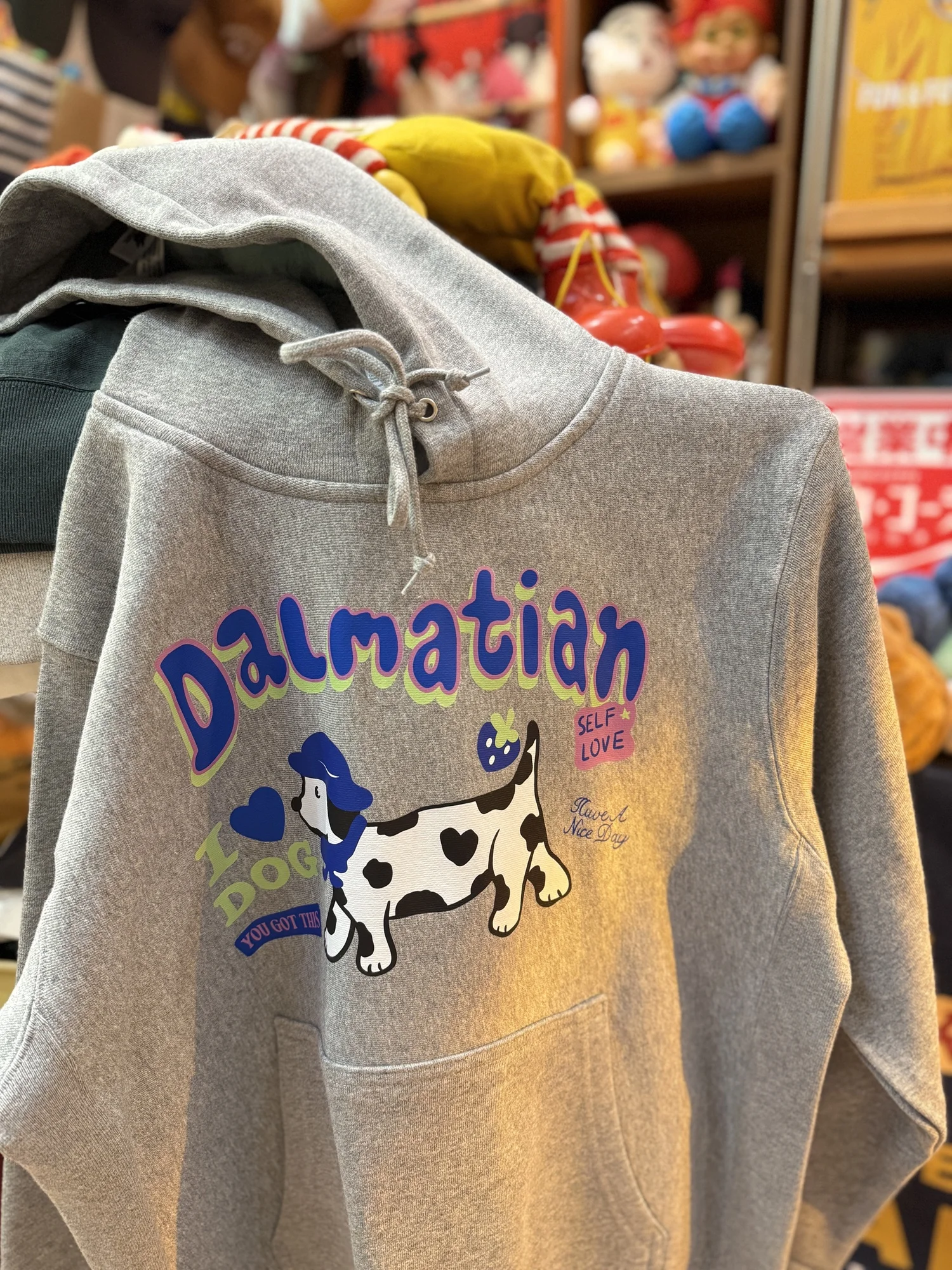 Retro vintage Fce gevoerde sweatshirt met capuchon, schattige stippen, hondenparen, bijpassende rechte snit, lange mouwen, katoen, polyester