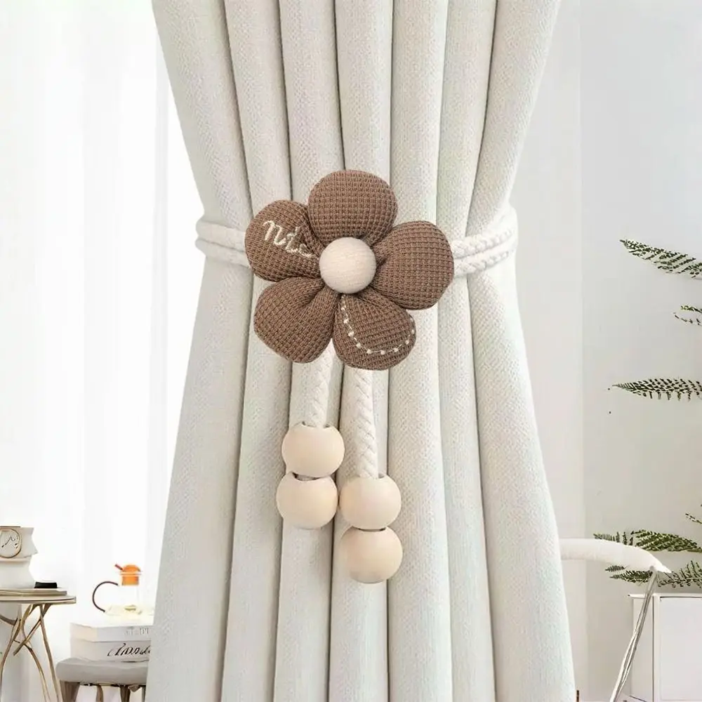 High Quality Adjustable Flower Shape Curtain Tieback Elastic Band Cartoon Curtain Rope Curtain Tying Tool Room Home Decor