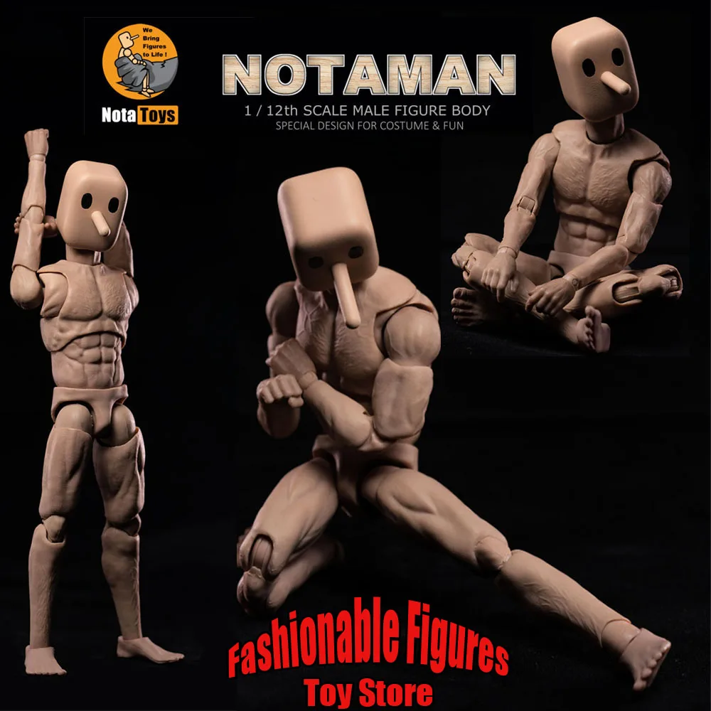 NOTA TOY Notaman 16.5cm 1/12 Body Male Strong Muscular Body Model With Square Head 6Inch Action Figure Model NT-01