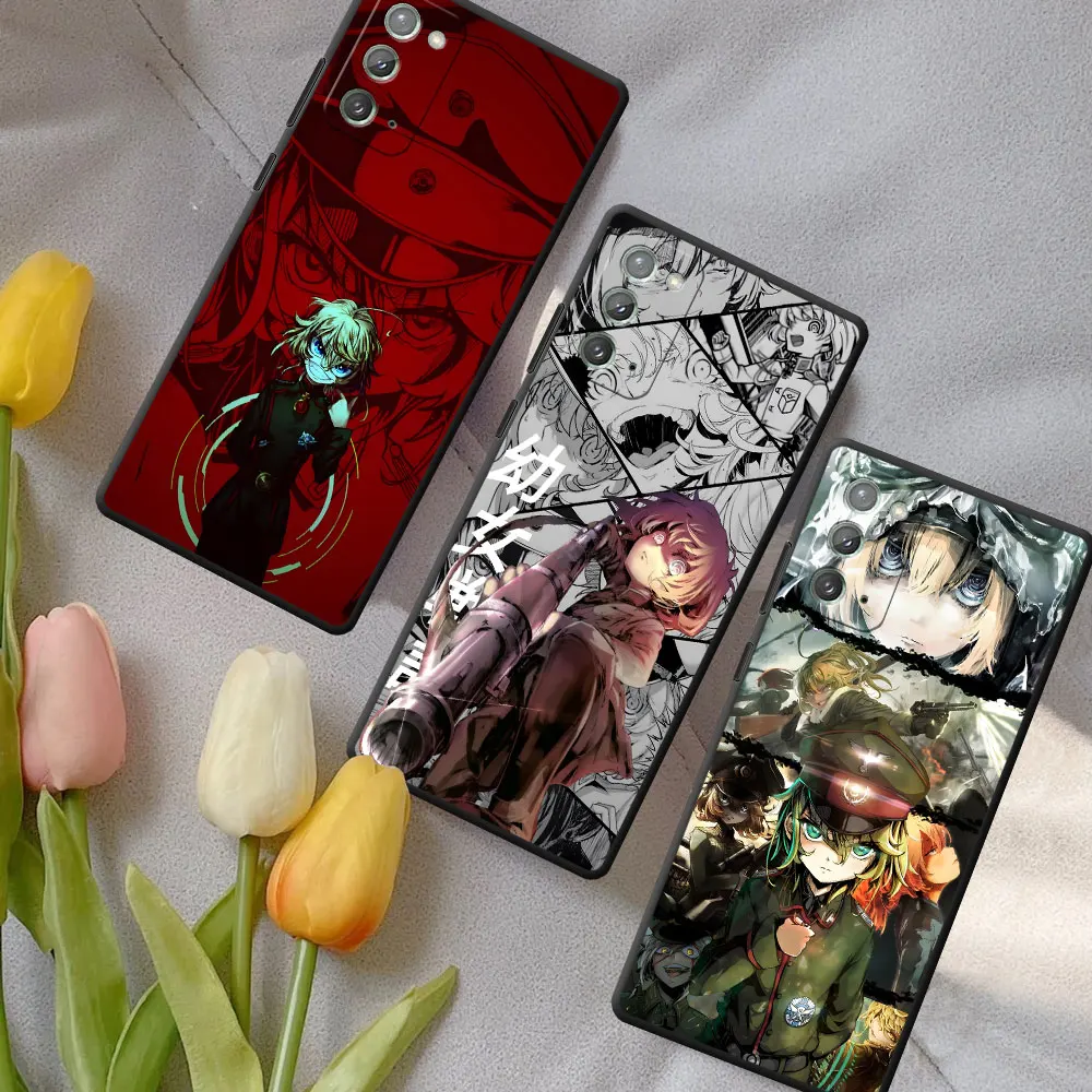 Phone Case For Samsung Note 20 Ultra 5G 10 Plus 9 Black TPU Cover M12 J6 Plus J7 J8 2018 M22 M02 F12 Coque Tanya Von Degurechaff