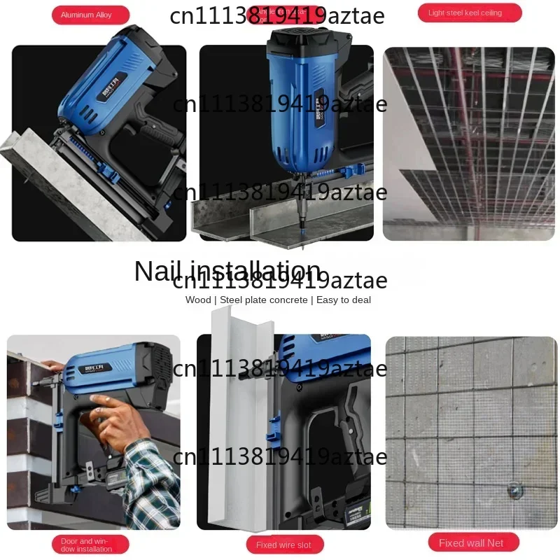 Battery Powered Cordless Gas Nail Gun Portable Concrete Steel Stapler Framing Nail Tool for Plumbing Construction
