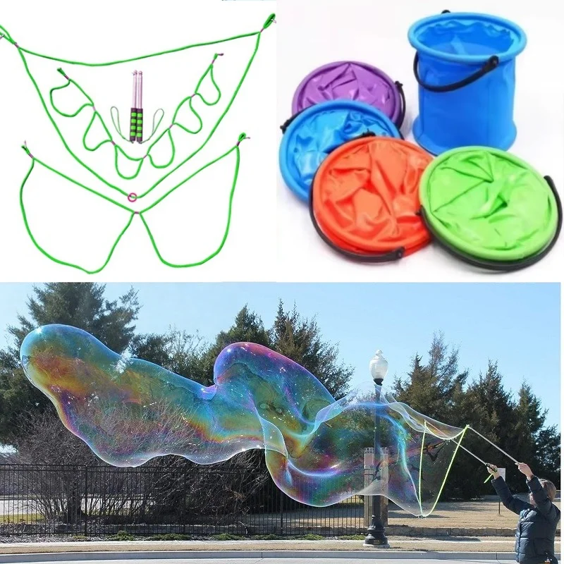 Adereços de corda de bolha de múltiplas combinações-vara de bolha escalável círculo de bolha adereços de desempenho brinquedo de festa ao ar livre para todos