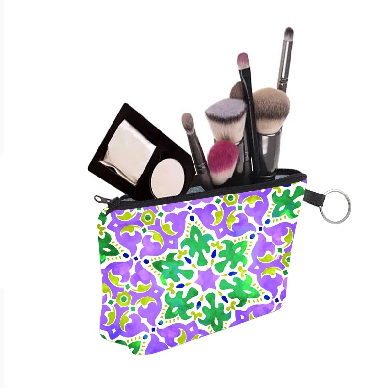 Chic Bohemian Abstract Print Cosmetic Bag - Lightweight, Roomy Makeup Organizer for Women & Teens - Durable Polyester, Easy Care