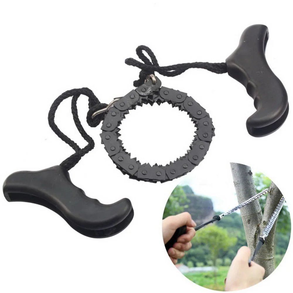 Folding Chain Saw Jagged Chainsaw Manual Steel Wire Saw Hand Camping Hiking Portable Emergency Survival Tool Camping Gear