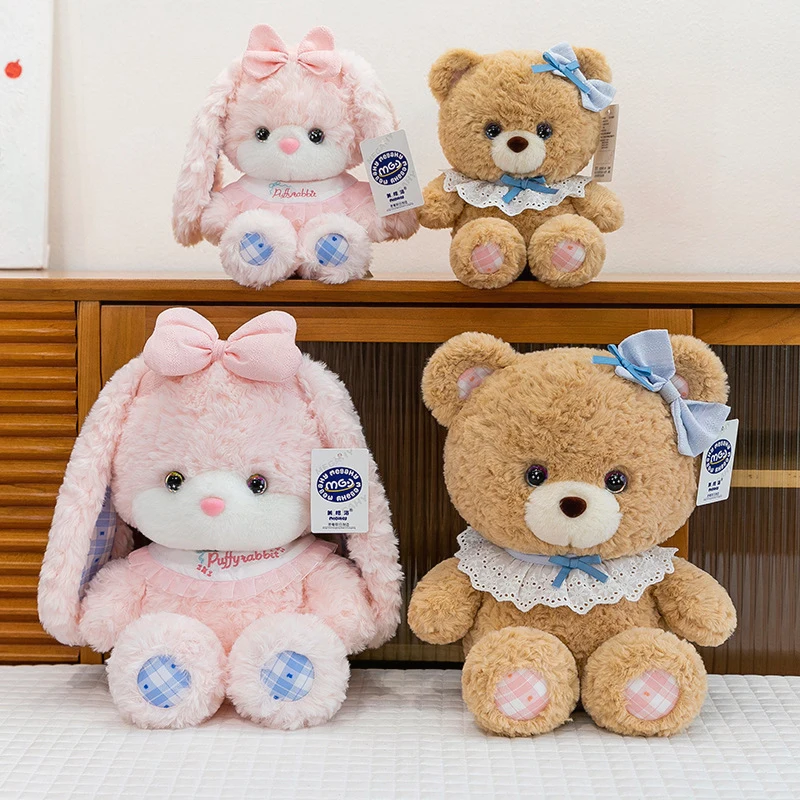 

Kawaii Plush Toy Puff Bear Bunny Filled Doll Cute Stuffed Animal for Kids Birthday Gift Girls Children Decorative Plushie Soft