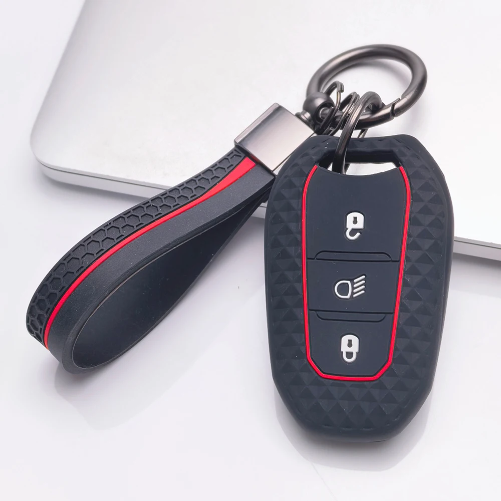 Silicone Car Key Case Cover Shell Fob Holder for Peugeot 308 408 508 2008 3008 4008 5008 for Citroen C4 C5 C6 C3-XR Accessories
