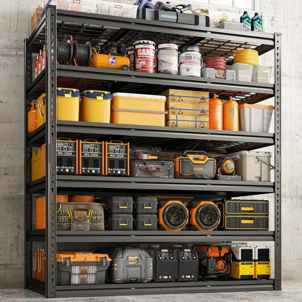 

3600LBS Garage Shelving 48" W Storage Shelves 6 Tier Garage Shelving Heavy Duty, Adjustable Metal Shelves for Warehouse, Baseme