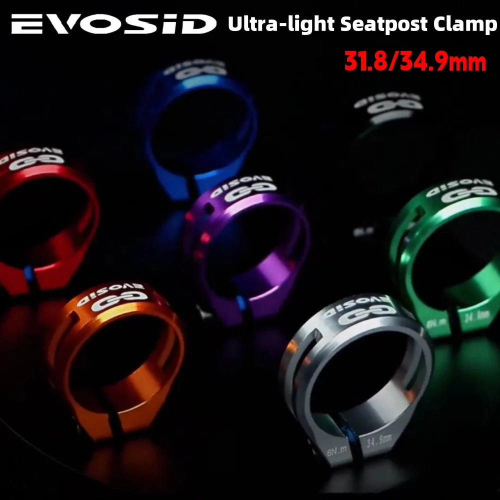 

EVOSID MTB Bike Seatpost Clamp 31.8MM Ultra-light 9.6g Road Bike Seat Post Clamp 34.9mm CNC Aluminum Alloy Bicycle Accessories