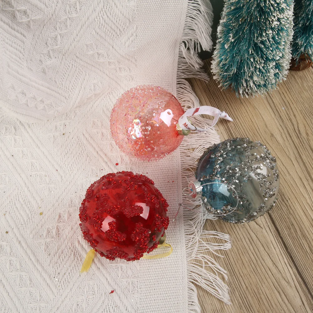 Christmas Day Glass Ball, Tree Decor, Festival Ornament, Home, Bar, Party Decor, 4Pcs