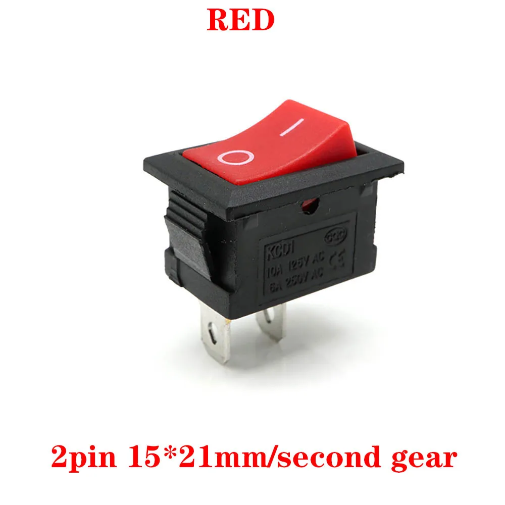 KCD1- AC 6A 250V 2 /3/4Pin ON/OFF I/O SPST Snap in Mini Black Button Boat Rocker Switch