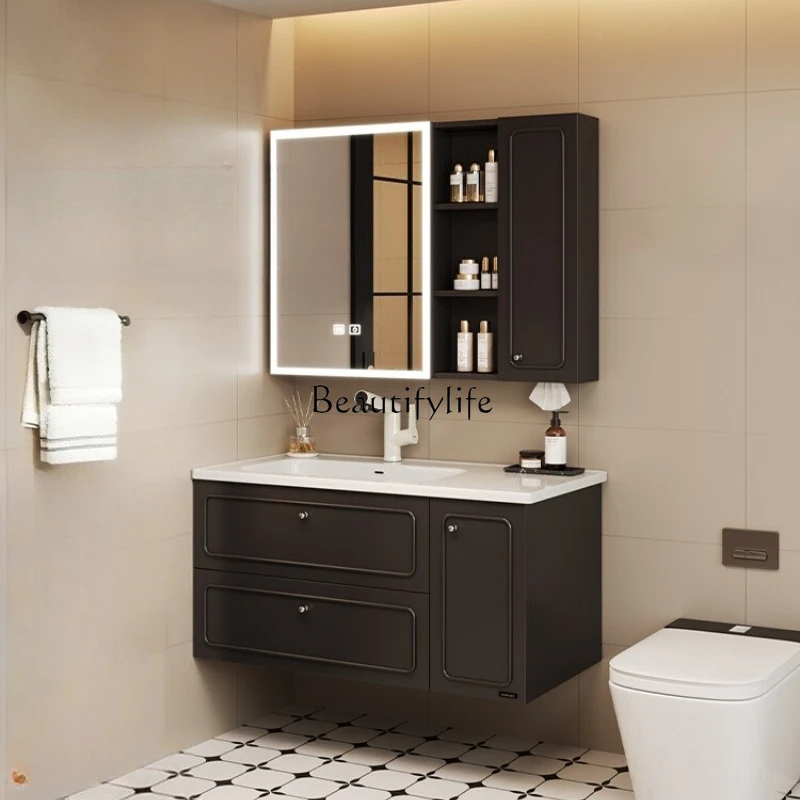 

Toilet bathroom cabinet combination washstand ceramic integrated smart mirror cabinet