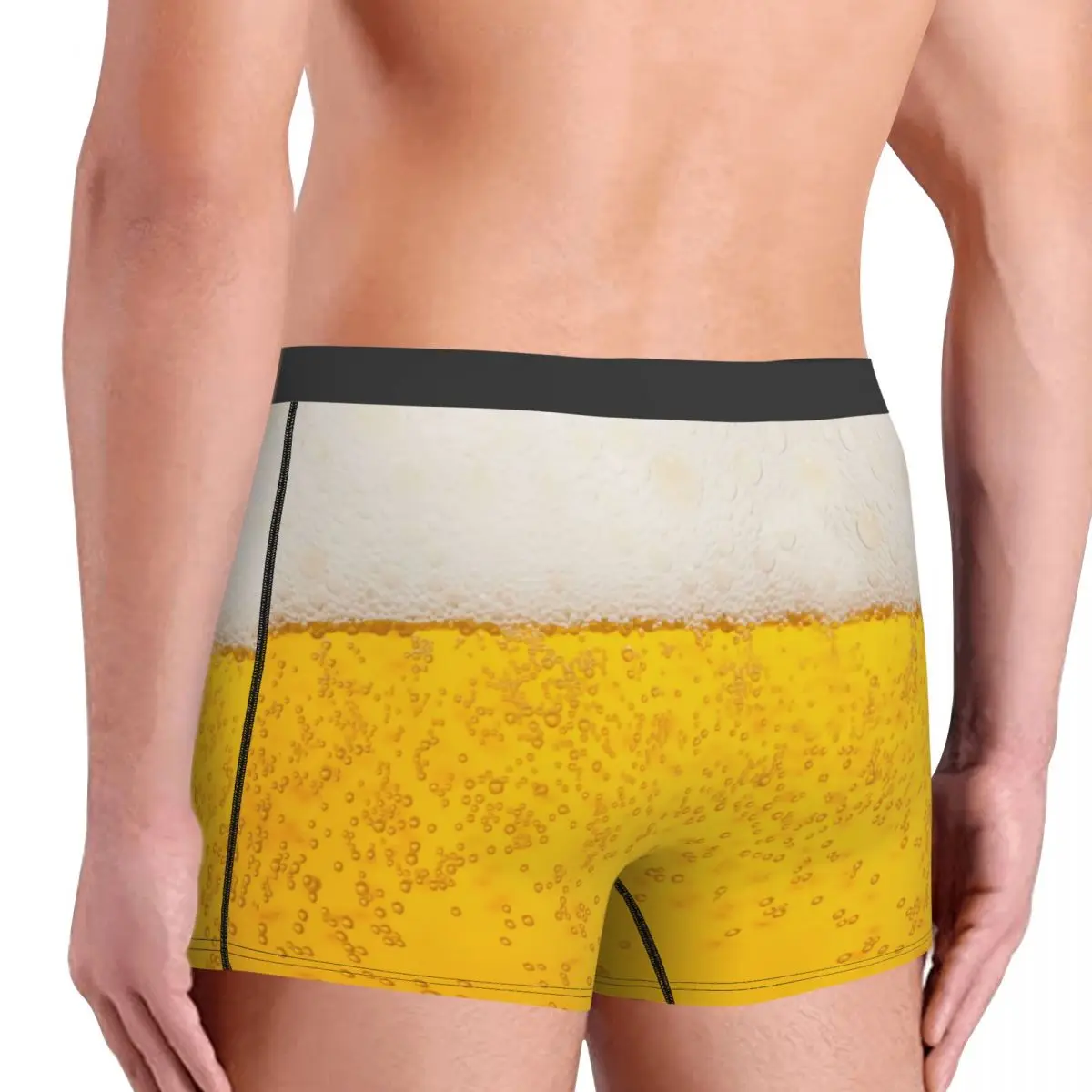 Custom Beer Realistic Bubbles Foam Underwear Men Stretch Drinking Lover Boxer Briefs Shorts Panties Soft Underpants For Homme