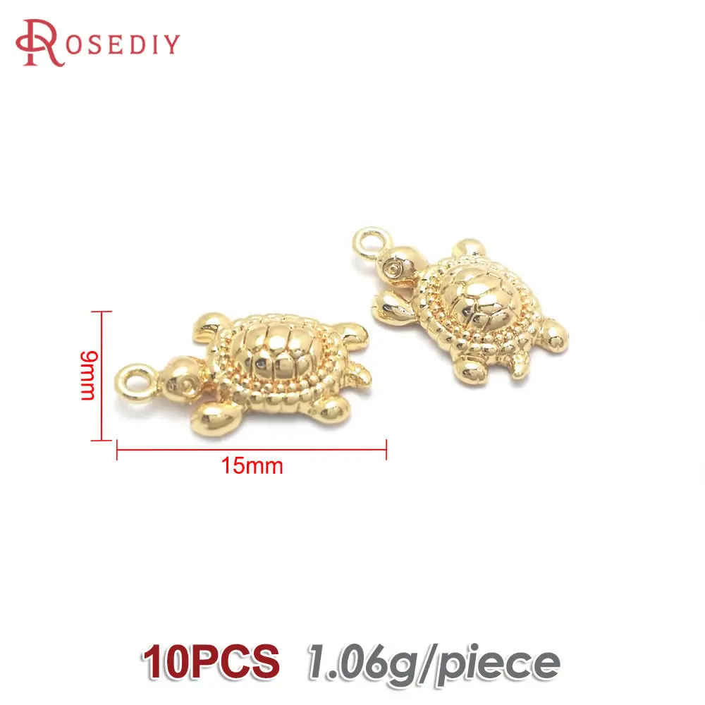 10PCS 18K Gold Color Tortoise Charms Pendants High Quality Necklace Earrings Diy Jewelry Accessories Rosediy official-website