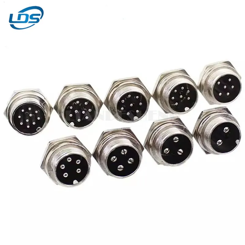 GX16 Aviation Plug and Socket 16mm GX16-2P/3P/4P/5P/6P/7P/8P/9P/10Pcore Mâle d\'accouplement et 600 connecteurs