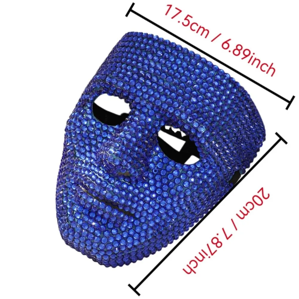 Simple Venetian Masquerade Party Mask Vintage Luxury Rhinestone Mask Elegant Elastic Bands Full Face Mask Halloween - view 6