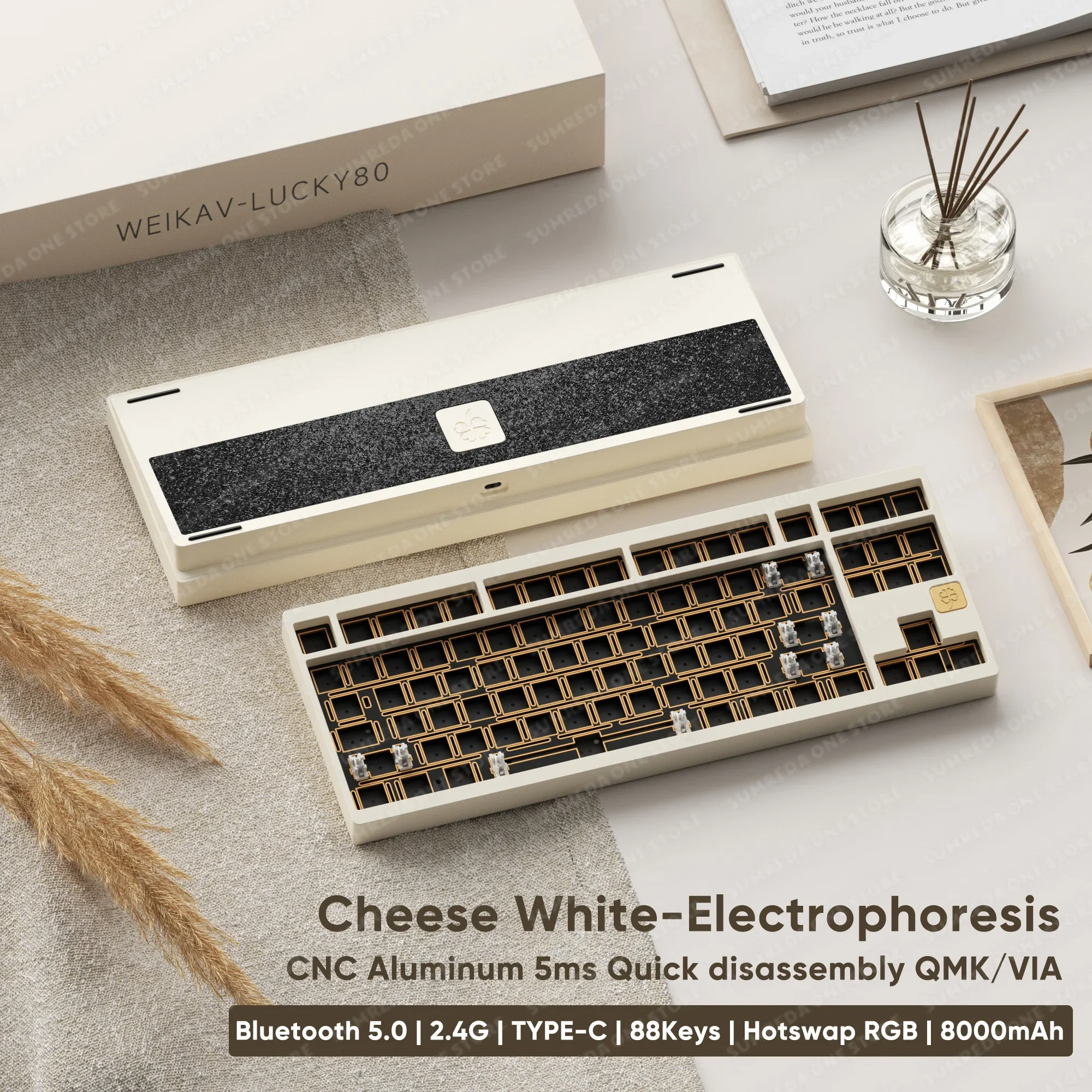 Weikav Lucky80 Aluminium Wireless Mechanical Keyboard Kit 88Keys