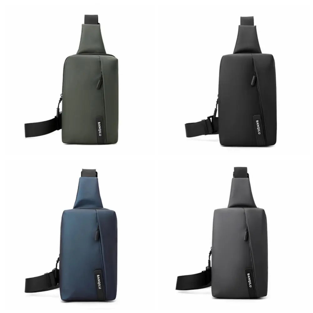 Borsa da petto da uomo antispruzzo Borsa a tracolla Oxford multifunzionale tinta unita con tracolla regolabile di grande capacità