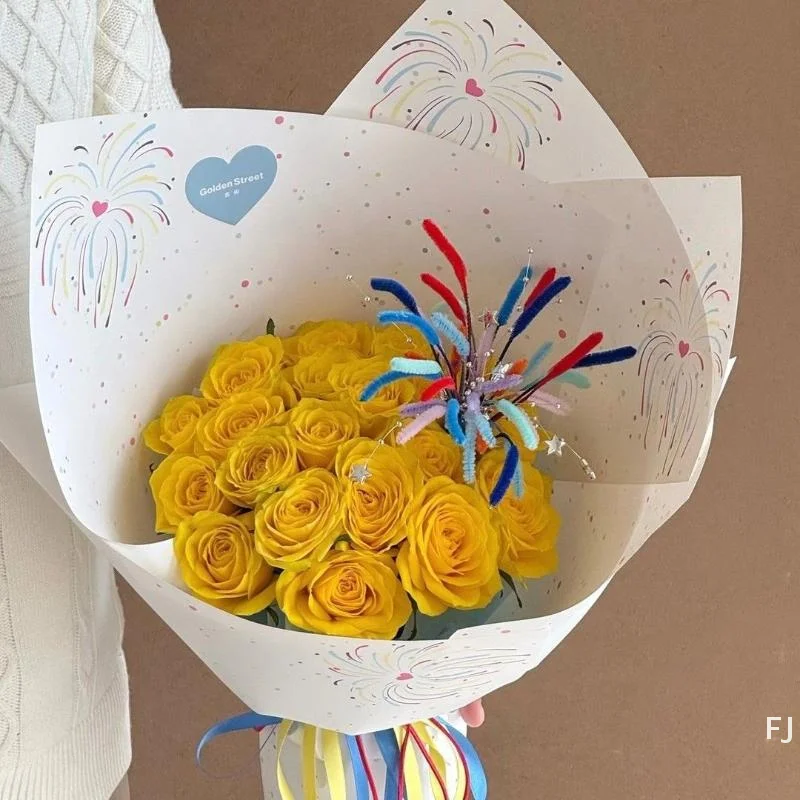 [YU] 10 Uds. Papel de seda de 49x35cm para envolver ramos de flores, para floristería, boda, fiesta de cumpleaños, embalaje de regalos, decoración, manualidades DIY