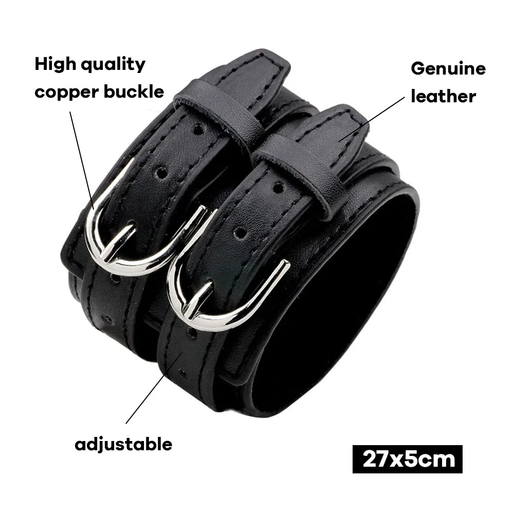 Fashion Male Genuine Leather Bracelet Friendship Big Wide Bracelet for Men High Quality Buckle Adjustable Vintage Punk Jewelry