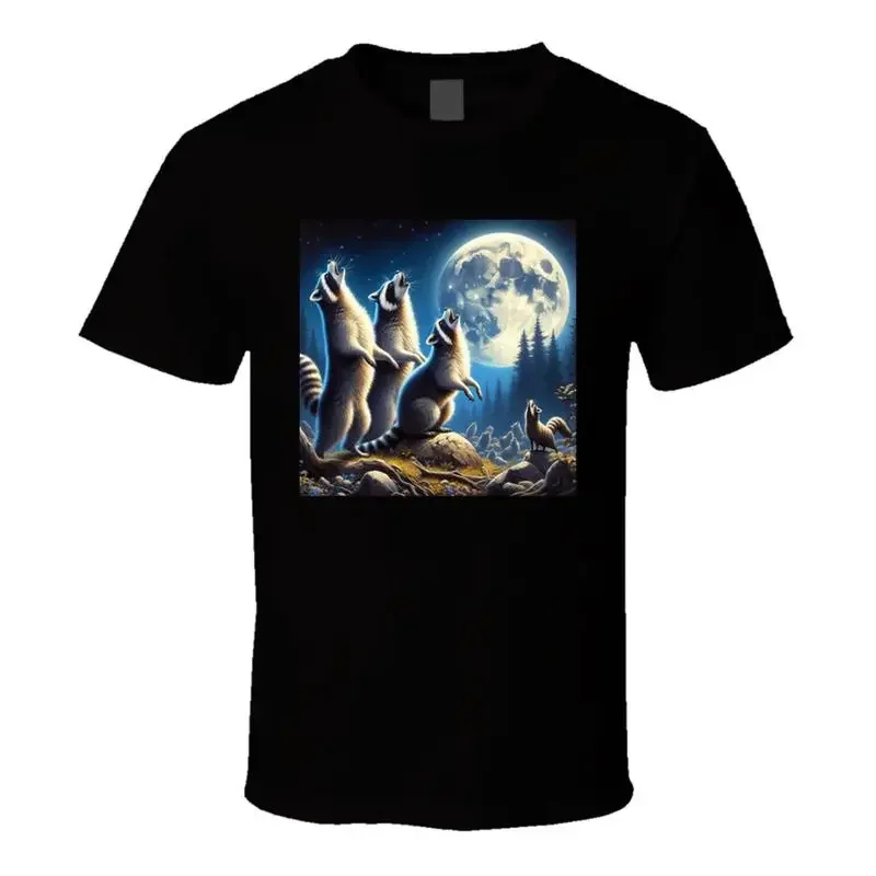 Racoons Howling At The Moon Funny Parody T Shirt