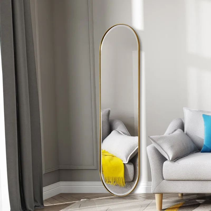 Home wall-mounted full-length mirror Floor-to-ceiling mirror Light luxury large-size mirror Girls bedroom ins Internet celebrity