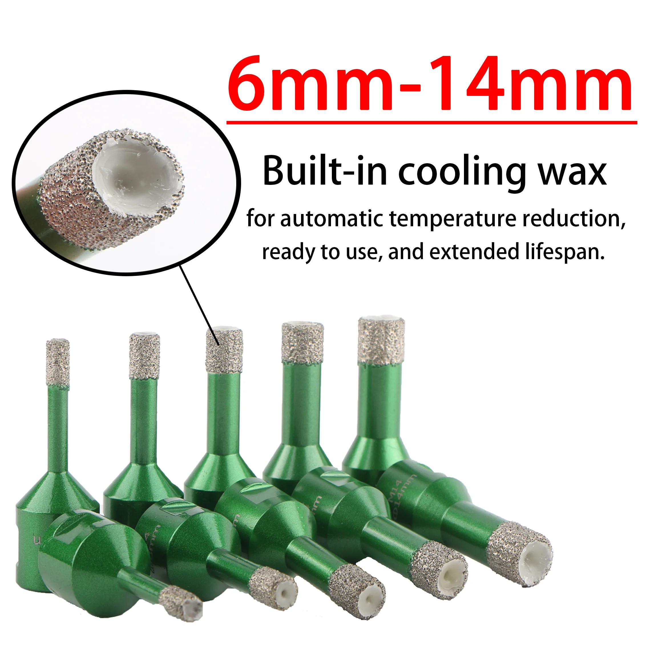 4/5/12/13 قطعة M14 موضوع فراغ صنع من النحاس الماس مثقاب جاف الأساسية بت هول المنشار نوع الإعصار لبلاط البورسلين الجرانيت الرخام #3