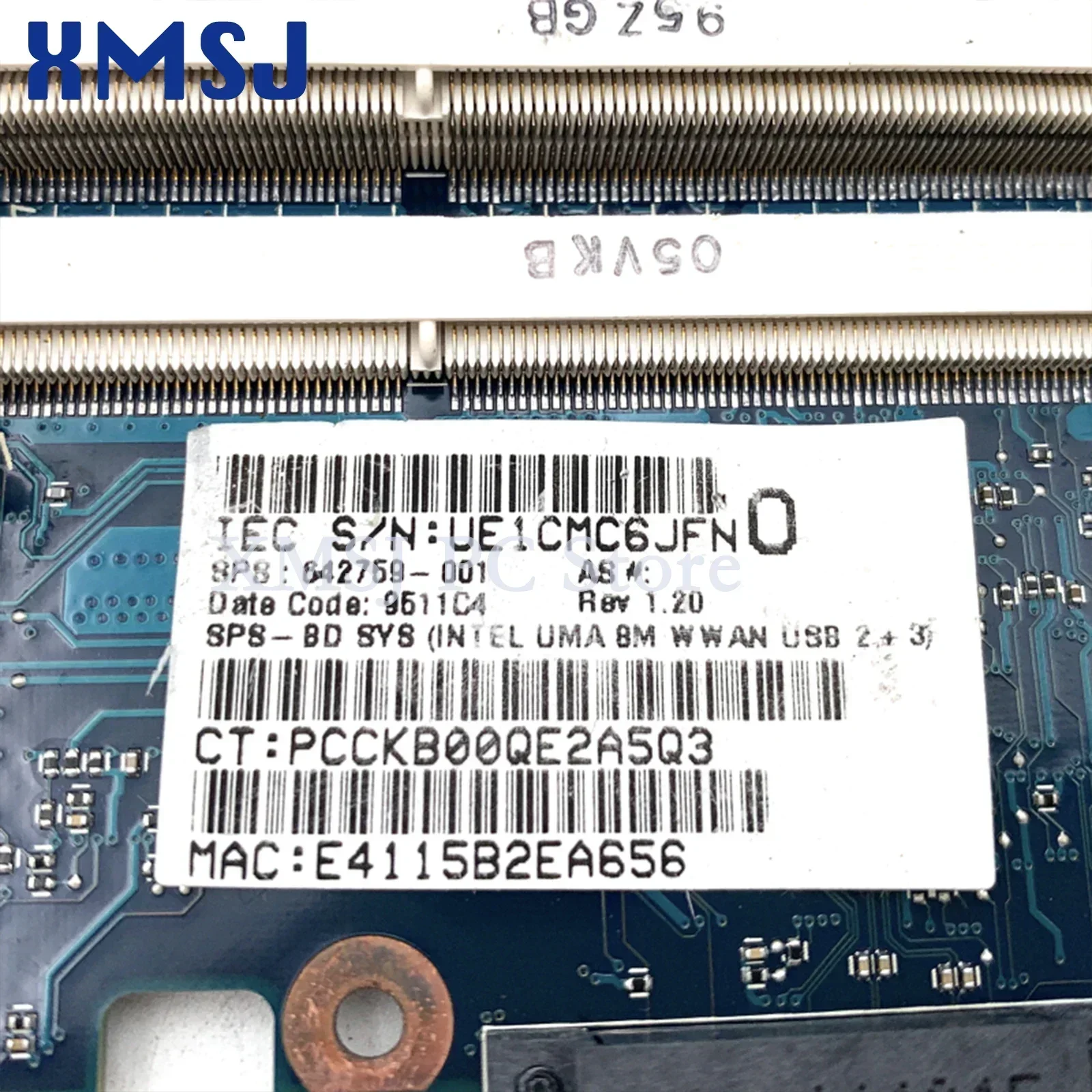 Imagem -06 - Xmsj-placa-mãe Portátil para hp Elitebook Placa-mãe de Teste Completo 642759001 Chipconjunto Qm67 Placa Principal Ddr3 8460p