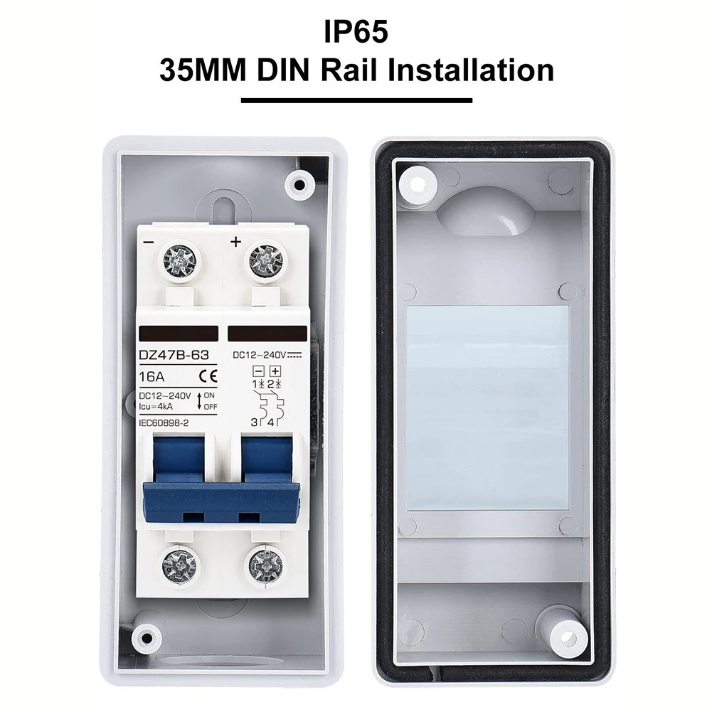 High Quality Practical Circuit Breaker Isolation Box 18*5.5cm Waterproof Circuit Protection Combiner Box DC12-240V