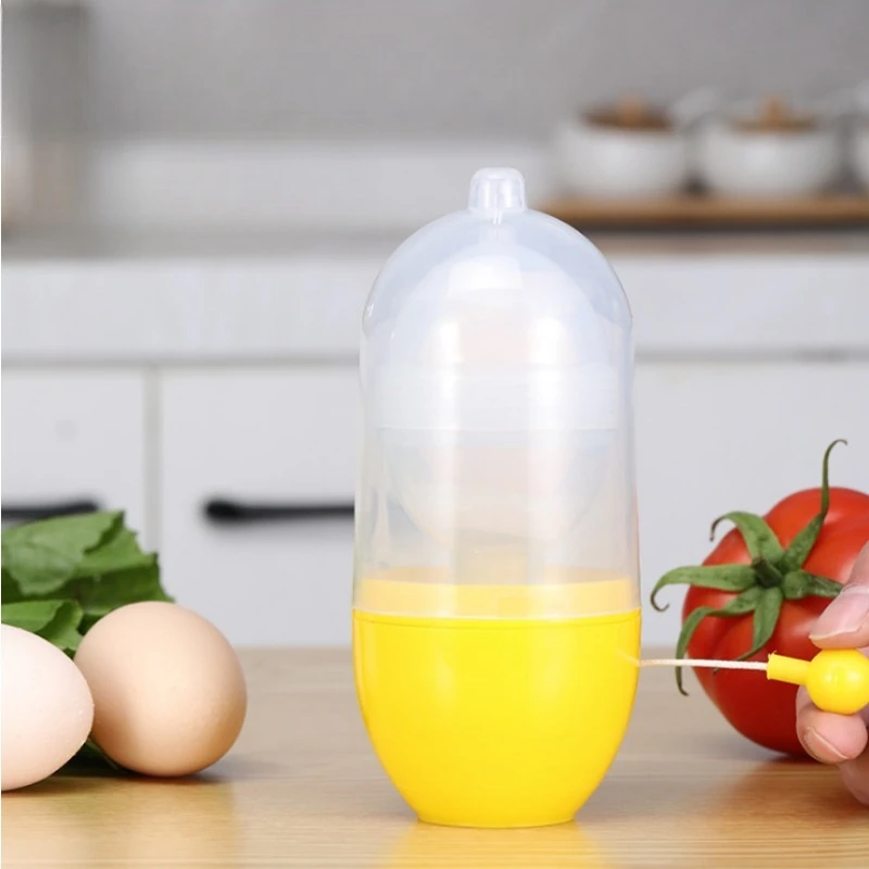 Portable Mini Hand Pull String Egg Scrambler Golden Egg Maker Manual Egg Mixer Kitchen Storage Cooking Gadget Tool
