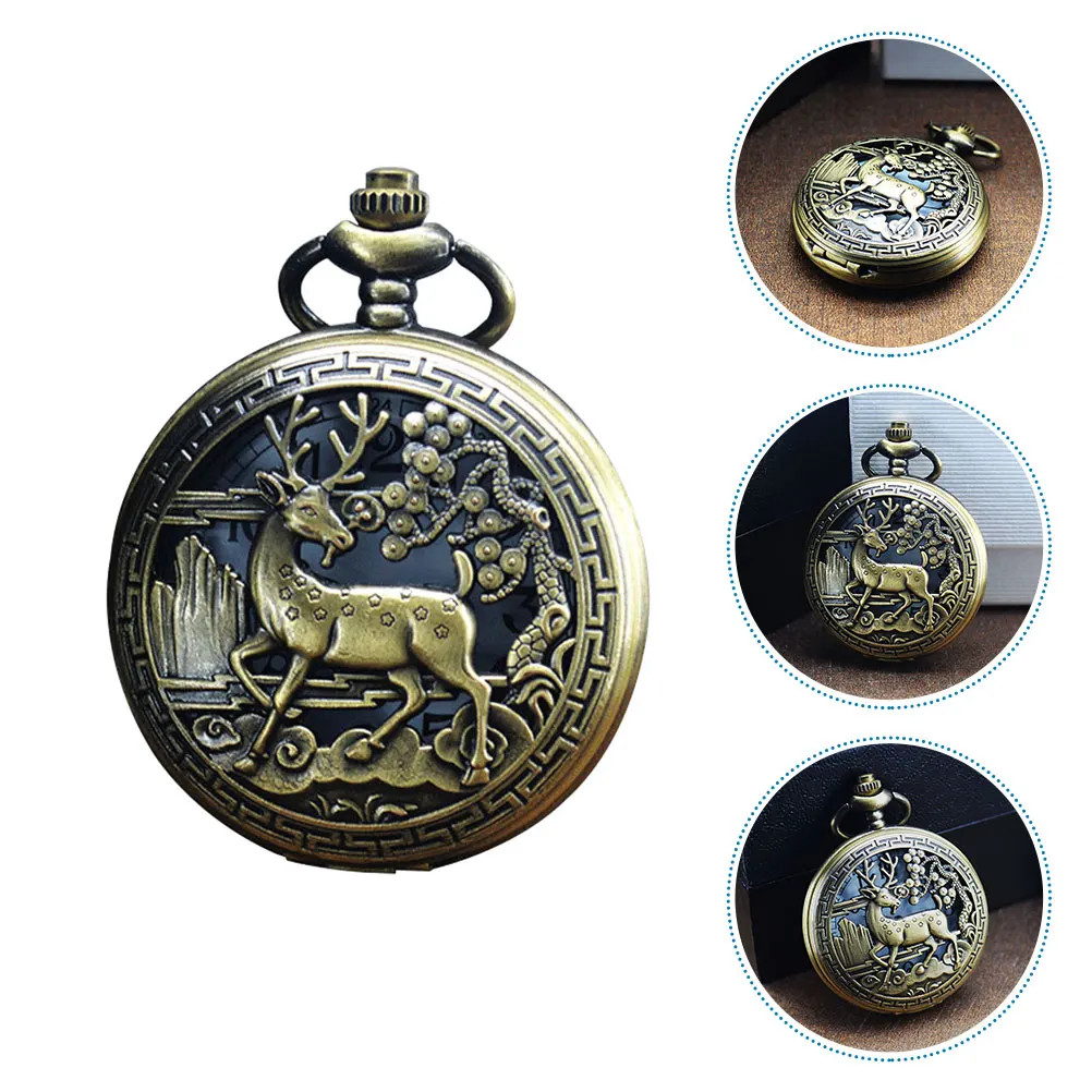 

Retro Pocket Watch Vintage Watch For Men Women Durable Metal Decorative Portable Small Mechanical Timepiece For Elderly