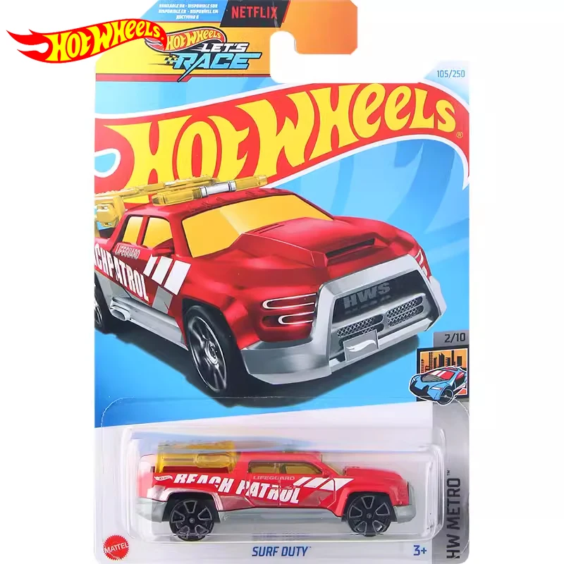 

Original Hot Wheels Car Surf Duty Let's Race Toys for Boys Scale 1/64 Diecast Carro Metal Model Brinquedos Collect Birthday Gift