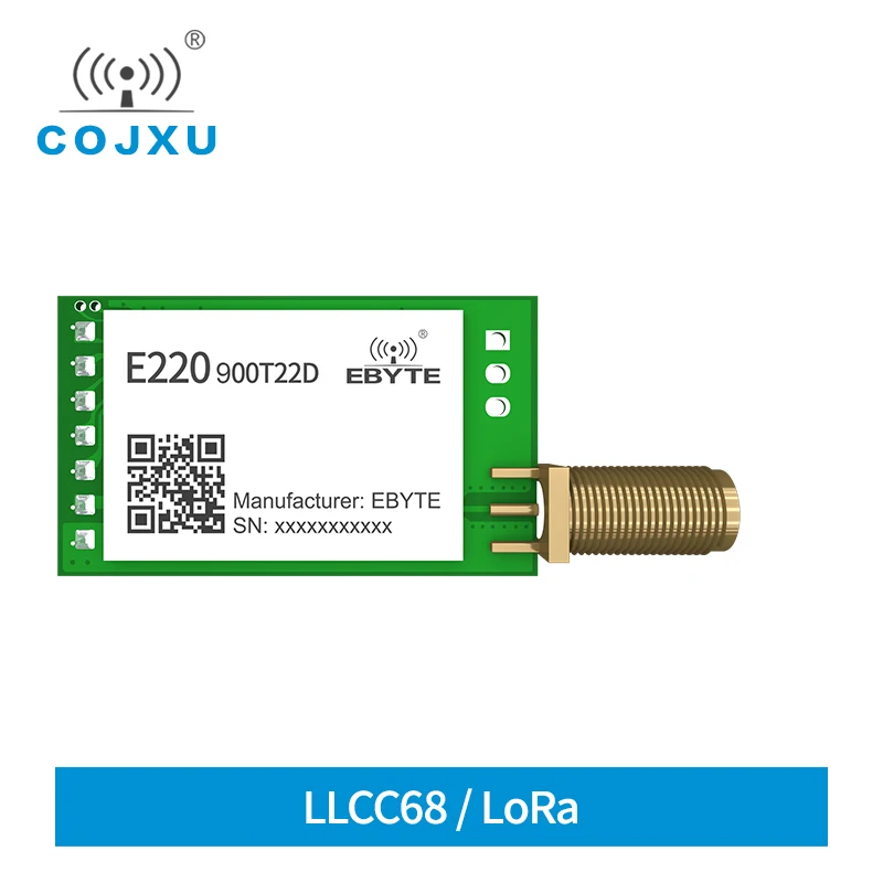 2PCS LLCC68 RF LoRa Module 868MHz 915MHz E220-900T22D DIP 22dBm 5km Long Range RSSI ISM FSK UART IoT Wireless Tranceiver