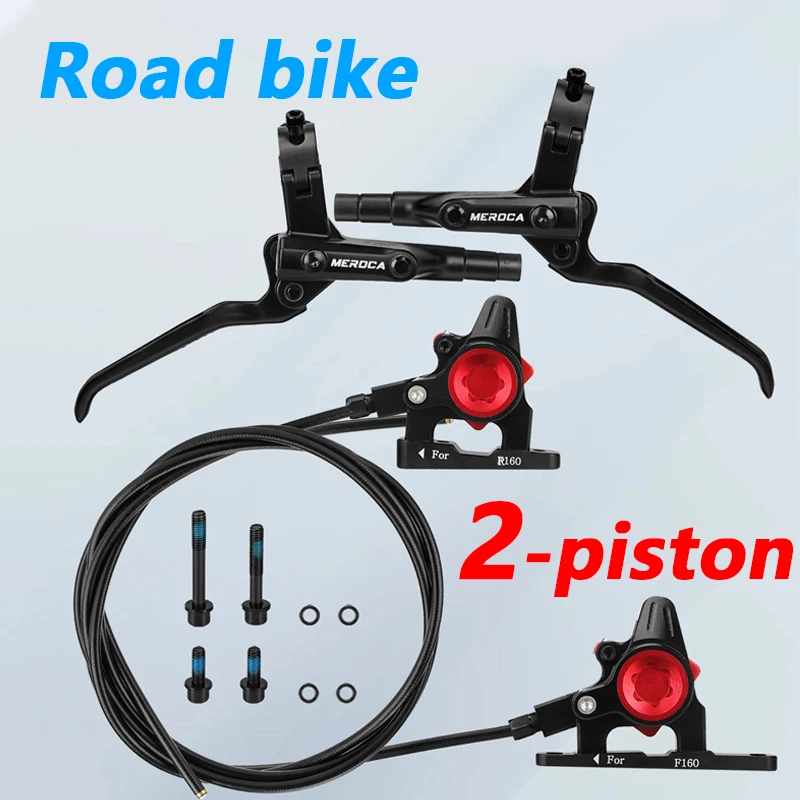

MEROCA Road Bicycle Hydraulic Disc Brake Split Flat Mount Brakes 2-piston Aluminum Alloy Road Bike Brake Accessories