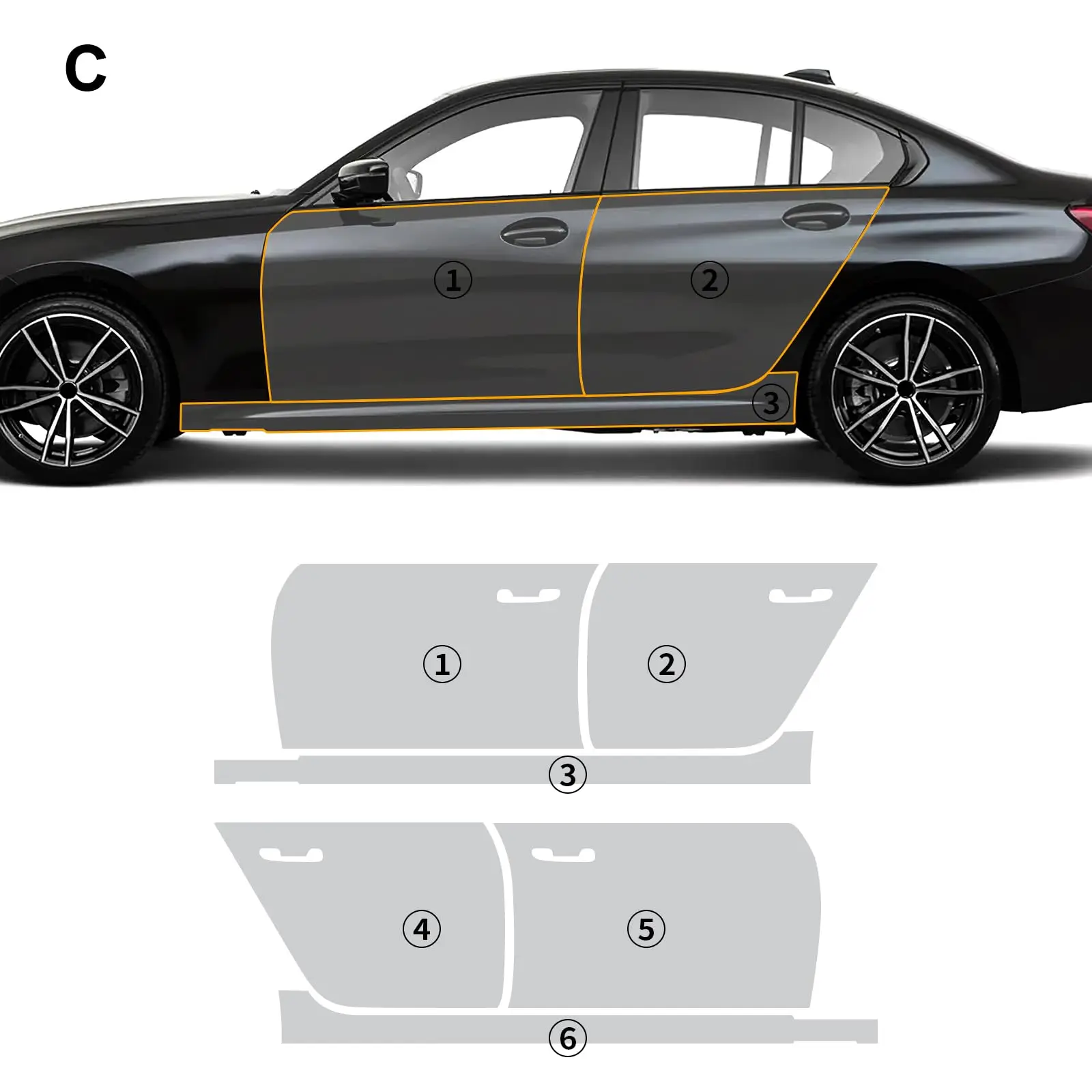 For BMW 3 Series M-Sport 2019-2022 TPU Paint Protection Film Self-Healing Matte Clear Bra Pre-cut PPF Anti-Scratch Resistant