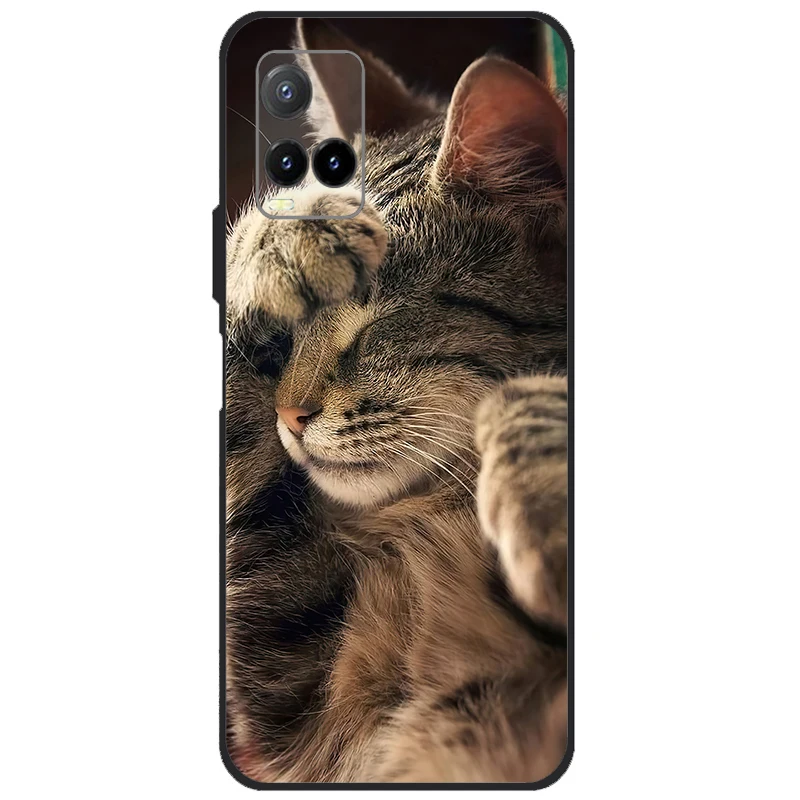 Dla vivo Y33s Etui Y 33s Silikonowe miękkie malowane czarne pokrowce dla Vivo V2109 Y33S Etui TPU Coque dla VIVOY33s Cartoon