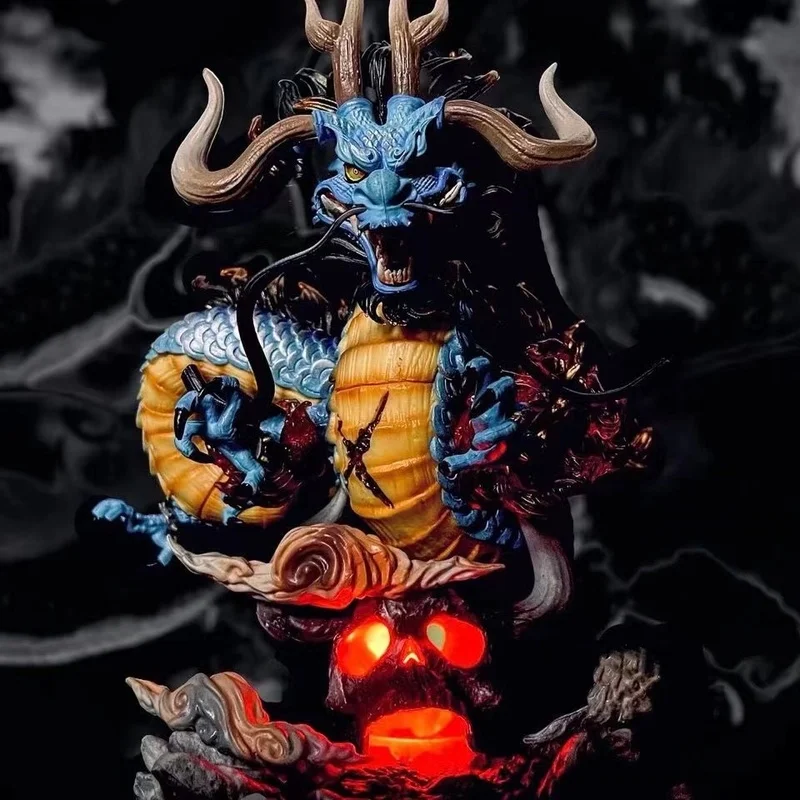 

One Piece 22cm Anime Figure Gk Kaido Dragon Form Four Emperors With Lamp Pvc Action Figure Model Dolls Antistress Toy For Gift