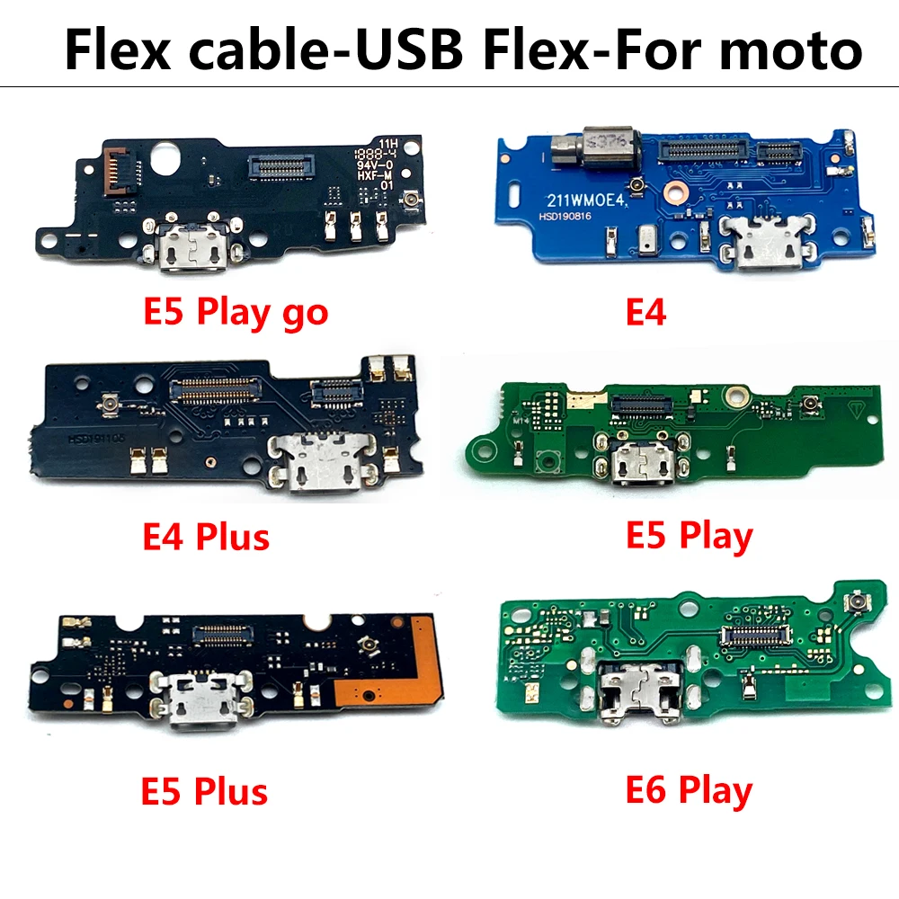 New USB Micro Charger Charging Port Dock Connector Microphone Board Flex Cable For Moto E7 E6S E4 E6 Plus E5 Play Go E 2020