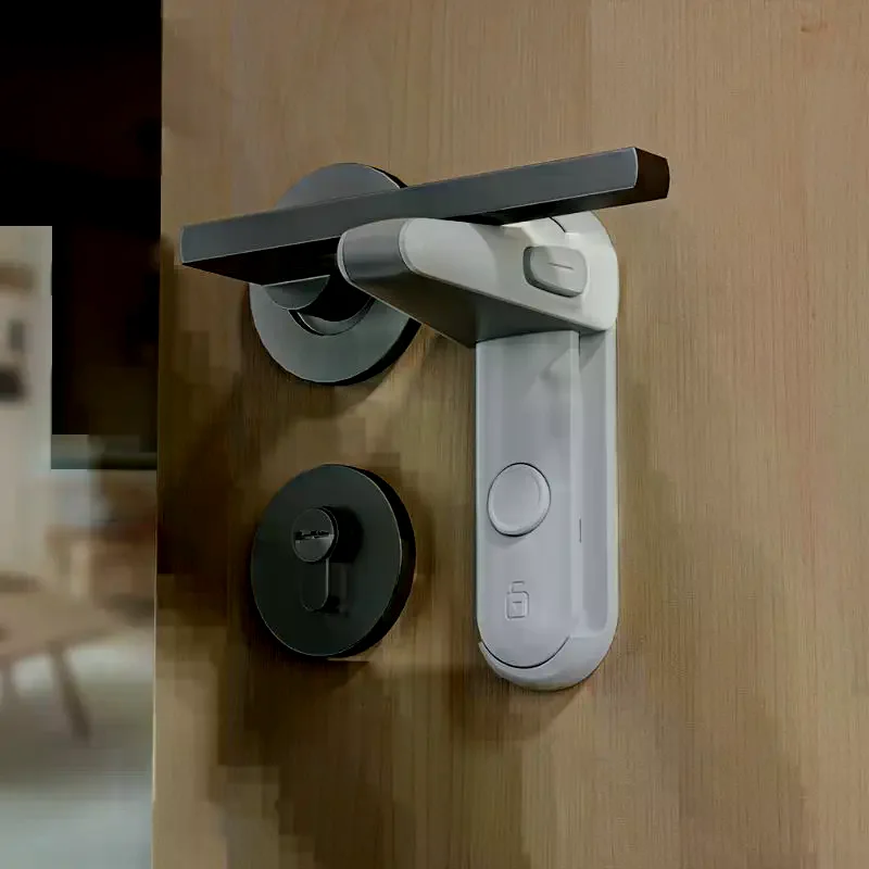 Baby Proofing Door Handle Lock,Childproofing Door Knob Lock Easy To Install And Use Door Lever Lock No Drilling Required