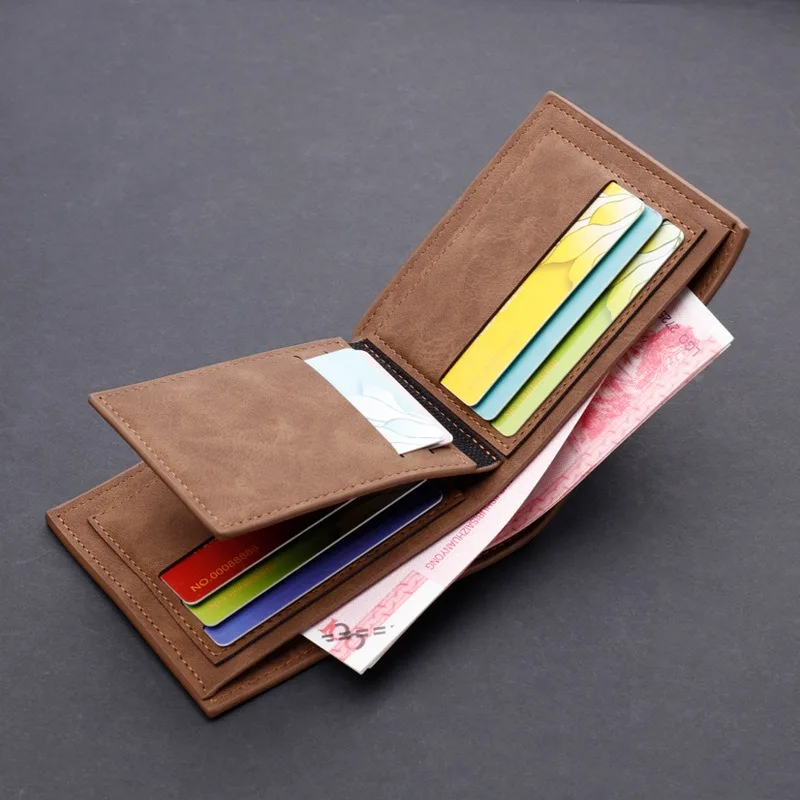 Classic Short Pu Leather Wallets for Men Business Man Id Card Holder Purse Slim Male Photo Credit Card Wallets Cartera Hombre