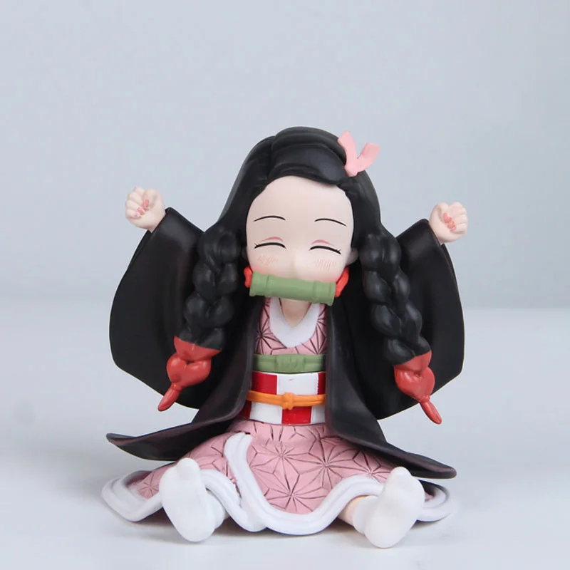 

11cm Anime Demon Slayer Kamado Nezuko Figures Sitting Posture Model Desktop Decoration Ornament Statue Toys Gifts Collectible