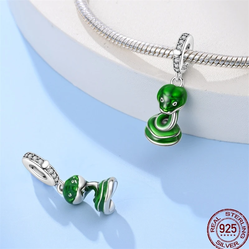 New 925 Sterling Silver Eden Forbidden Love Snake Beads Charms Suitable Fit Pandora Original Bracelet Jewelry Gift